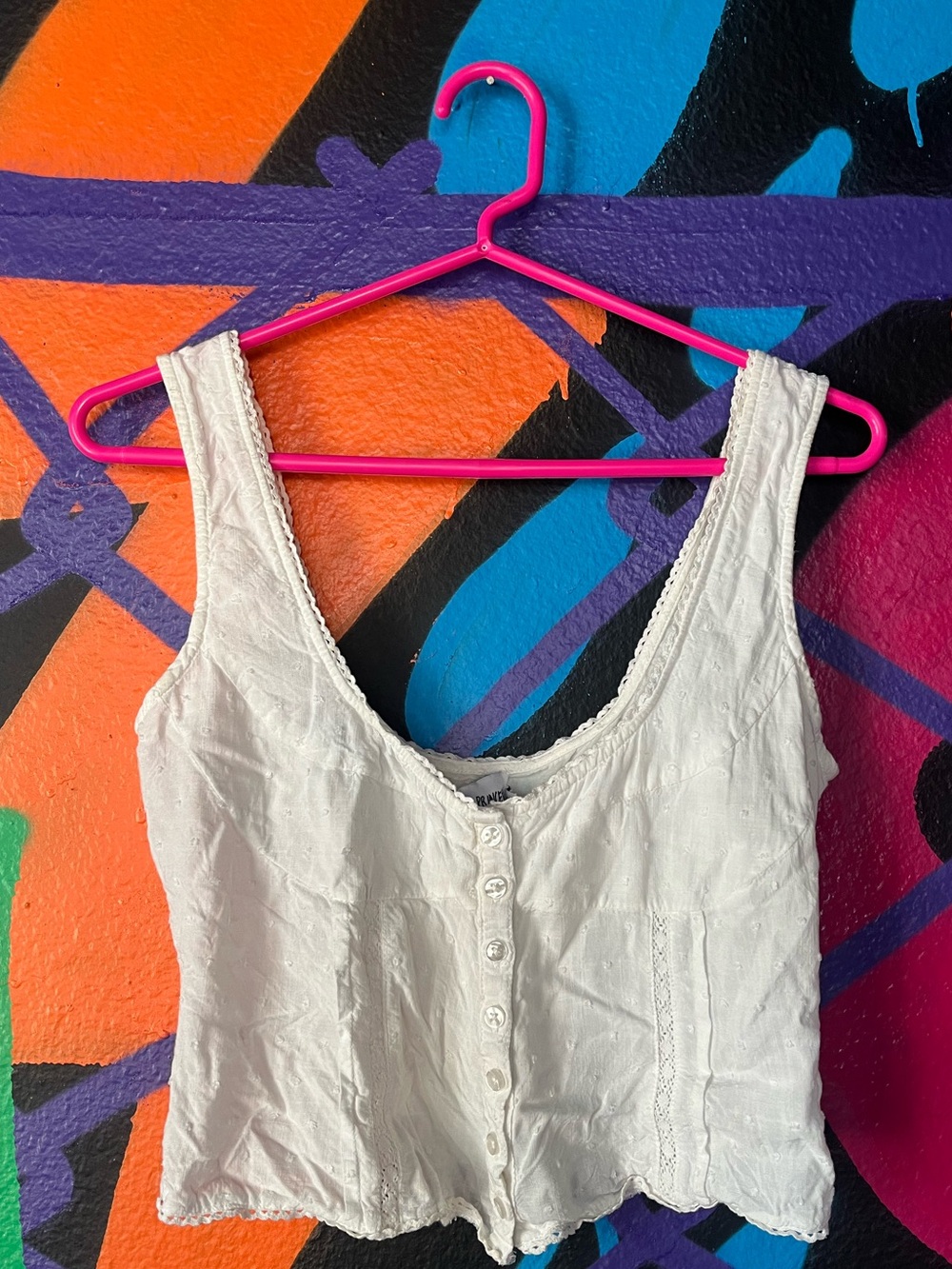 Princess Polly white boho button up crop top